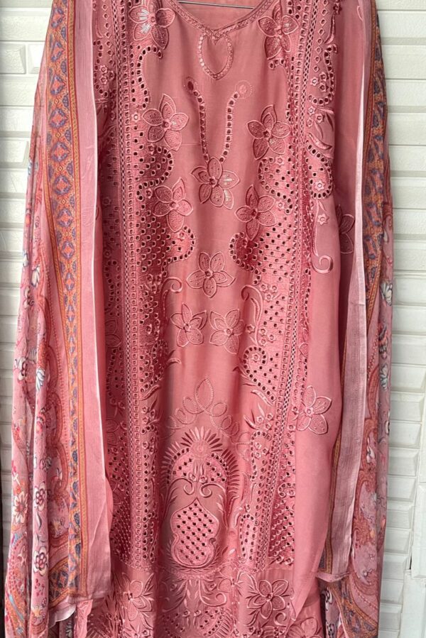 Chikan Organza With Sequence & Resham Highlighting Suit
