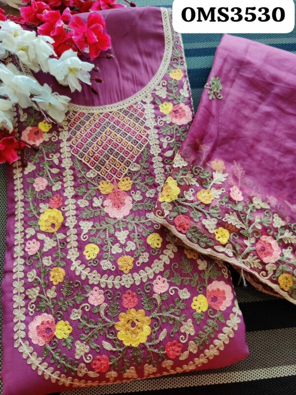 Beautiful Modal Silk Embroidery Suit