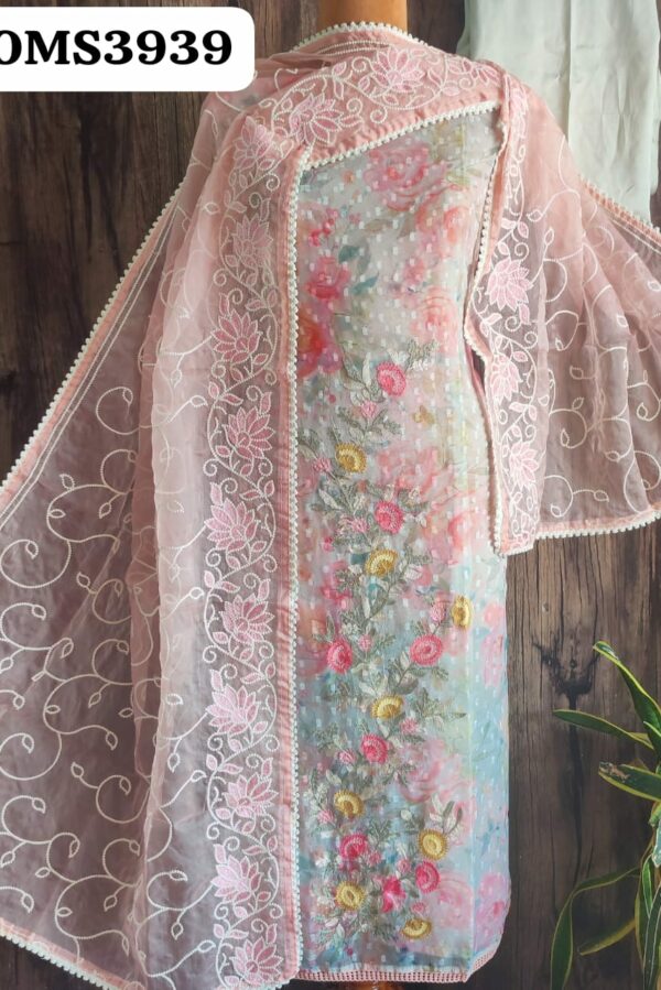 Beautiful Soft Organza Parsi Embroidery Suit