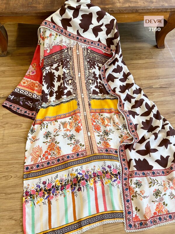 Pure Muslin Beautiful Designer Print With Button Work Suit