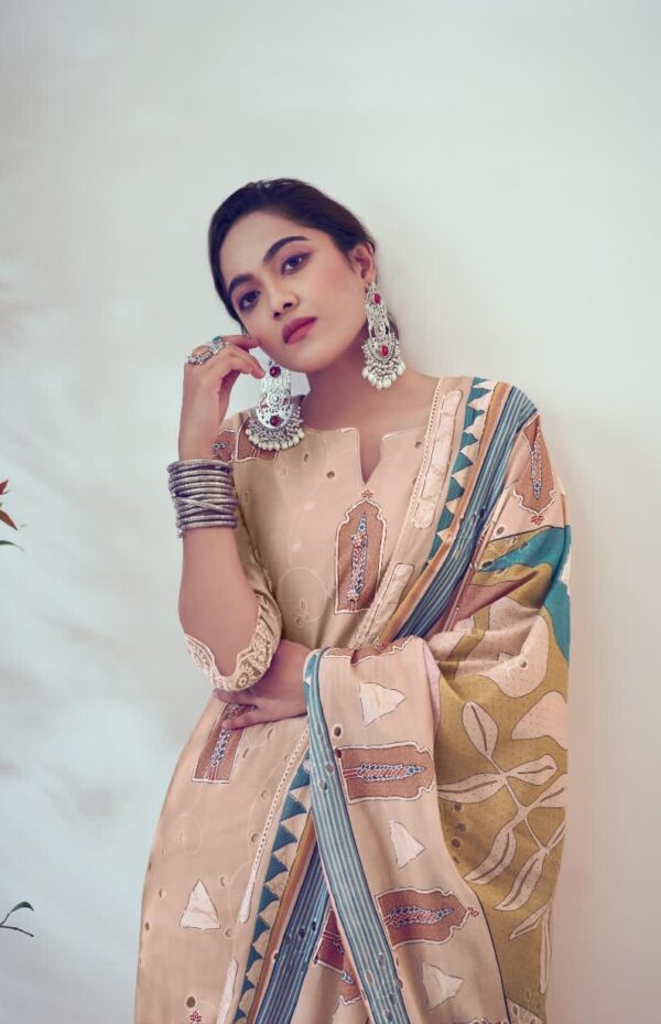 Jay Vijay Aangan 8887 - Pure Cotton Embroidere With Digital Print & Lace Work Suit