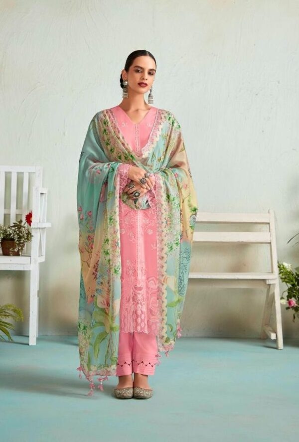Kimora Masoomiyat 9296 - Pure Muslin Resham Embroidered Suit