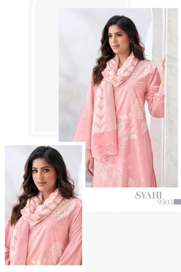 Sahiba Syahi 9573 - Pure Cotton Lawn Digital Print With Organza Silk Embroidered Suit