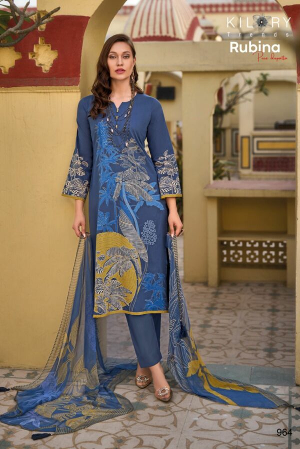 Kilory Rubina 966 - Pure Lawn Cotton With Fancy Hand Work Suit