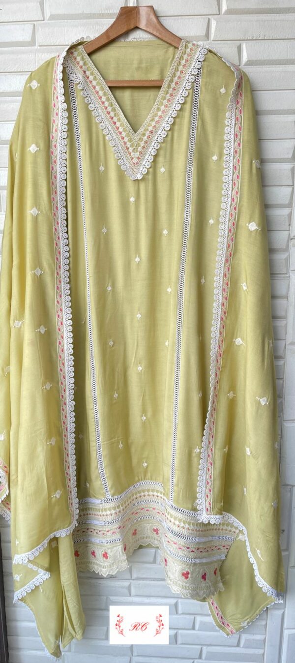 Muslin Printed With Resham Embroidery Suit