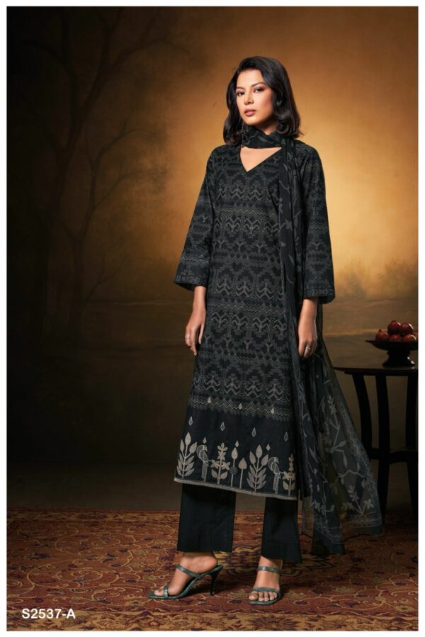 Ganga Ekayan 2537D - Premium Cotton Printed With Embroidery Suit
