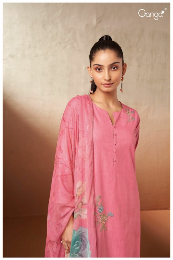 Ganga Ezri 2517D - Premium Cotton Printed With Embroidery Suit