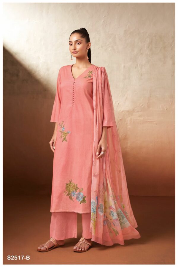 Ganga Ezri 2517D - Premium Cotton Printed With Embroidery Suit