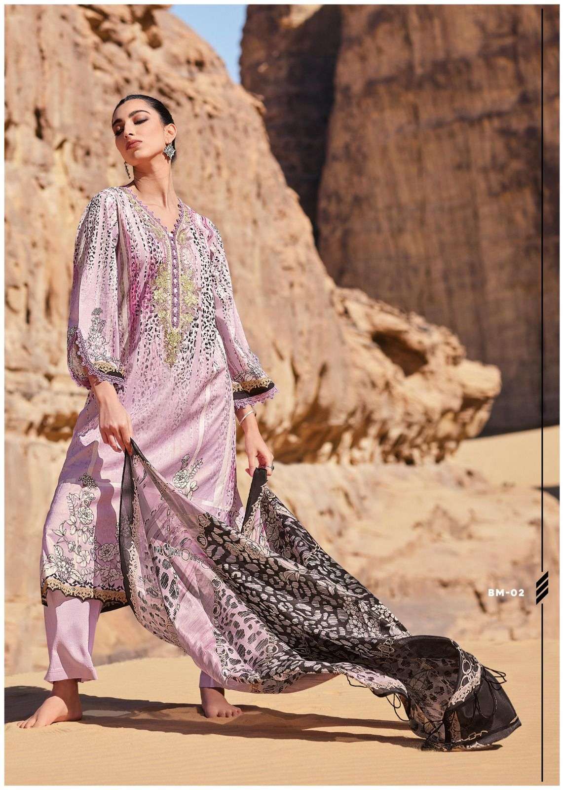 Varsha Bloom BM05 - Finest Cotton Lawn Digitally Printed With Embroidery And Lace Suit