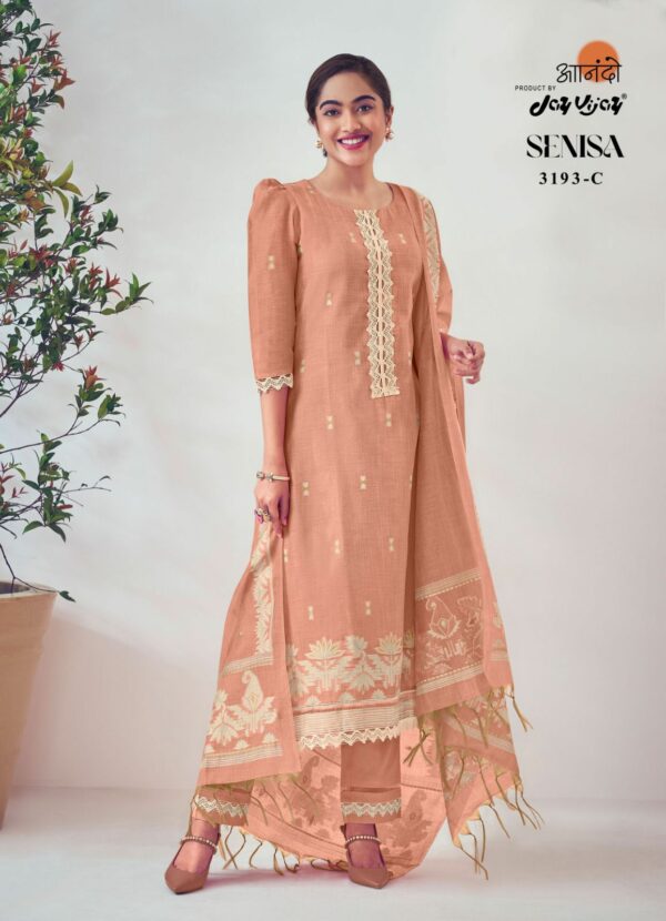 Jay Vijay Senisa D - South Cotton With Self Weaved Jacquard Suit