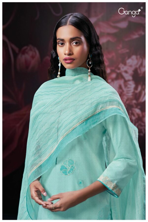 Ganga Makaila 2541D - Premium Cotton Printed With Hand Embroidery Suit