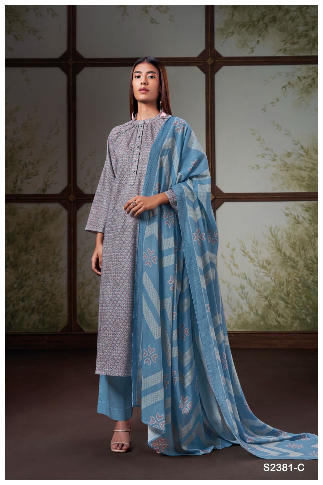 Ganga Harriet 2381D - Premium Cotton Printed Suit