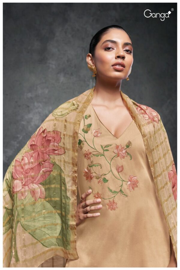 Ganga Eira 2511D - Premium Cotton Silk Printed With Embroidery Suit