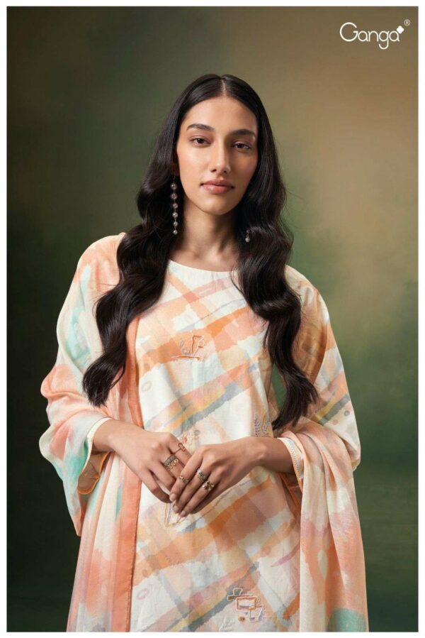 Ganga Eylo 2378D - Premium Cotton Printed With Embroidery Suit