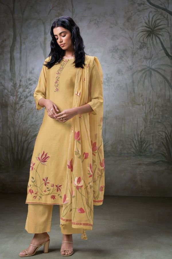Ganga Haimi 2425C - Premium Woven Cotton With Embroidery Suit