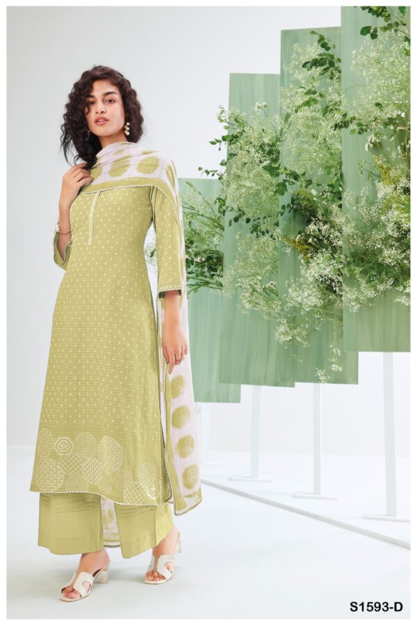 Ganga Khushi S1593E - Premium Cotton With Embroidery And Handwork Suit