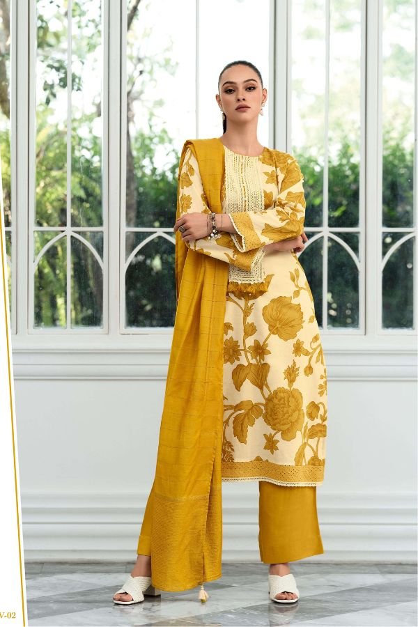 Varsha Anvi 04 - Premium Cotton With Embroidery And Lace Suit