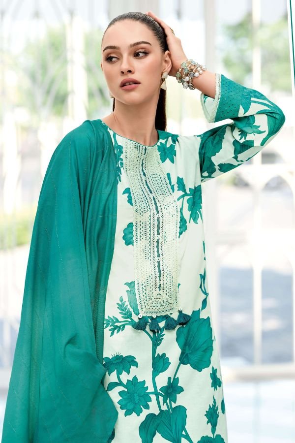 Varsha Anvi 04 - Premium Cotton With Embroidery And Lace Suit