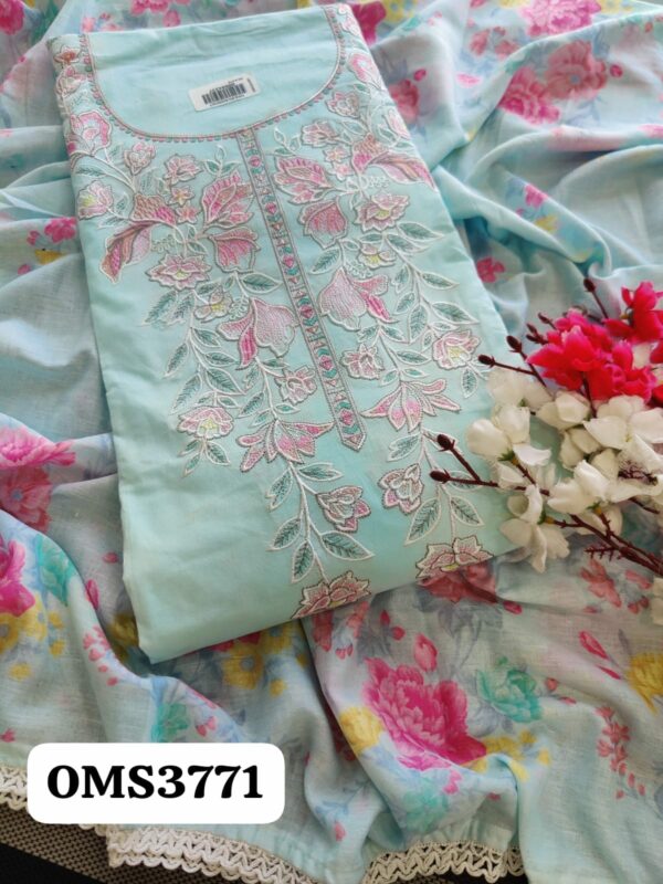 Beautiful Cotton With Embroidery Suit