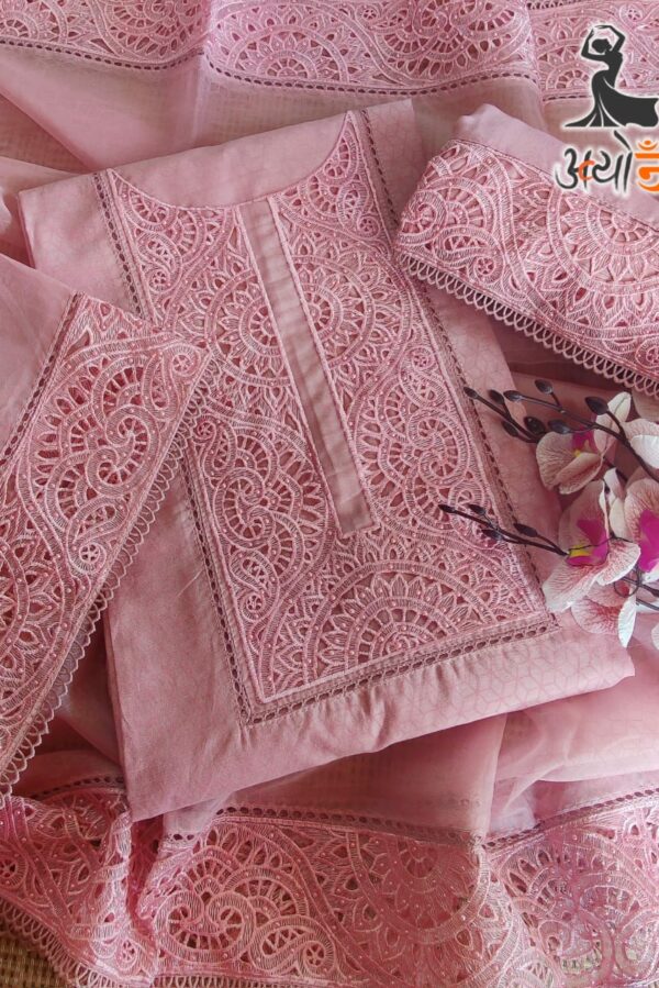 Pure Chanderi With Cutwork Embroidery Suit