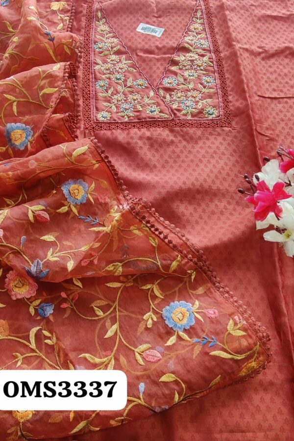 Beautiful Pure Chanderi Silk Embroidery Suit