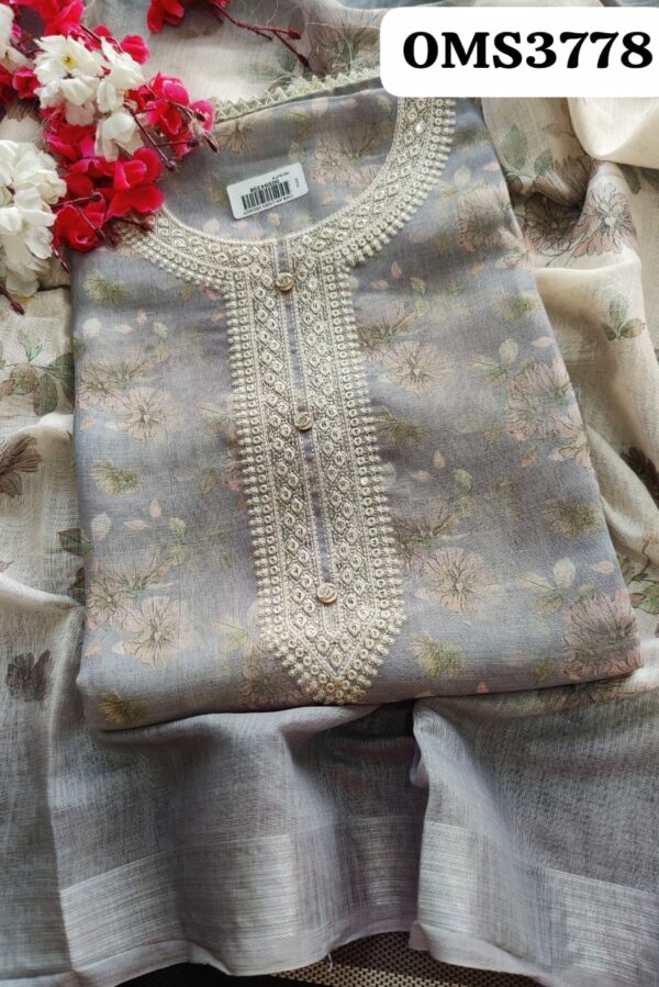 Beautiful Linen Embroidered Suit