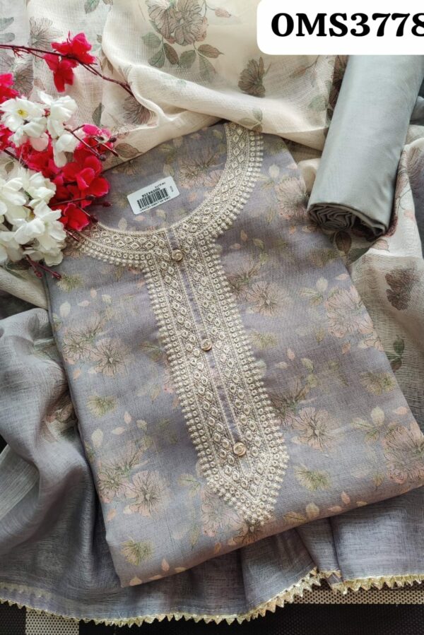 Beautiful Linen Embroidered Suit
