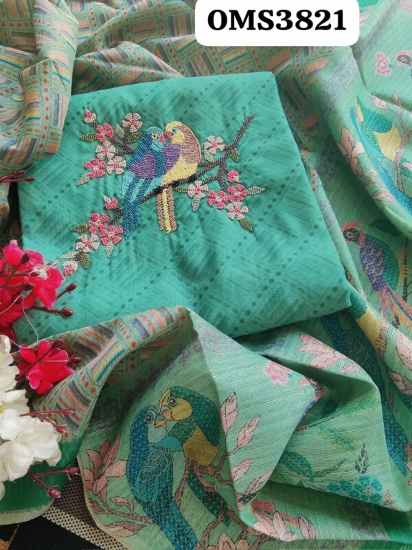 Beautiful Chanderi With Hand Embroidery Suit