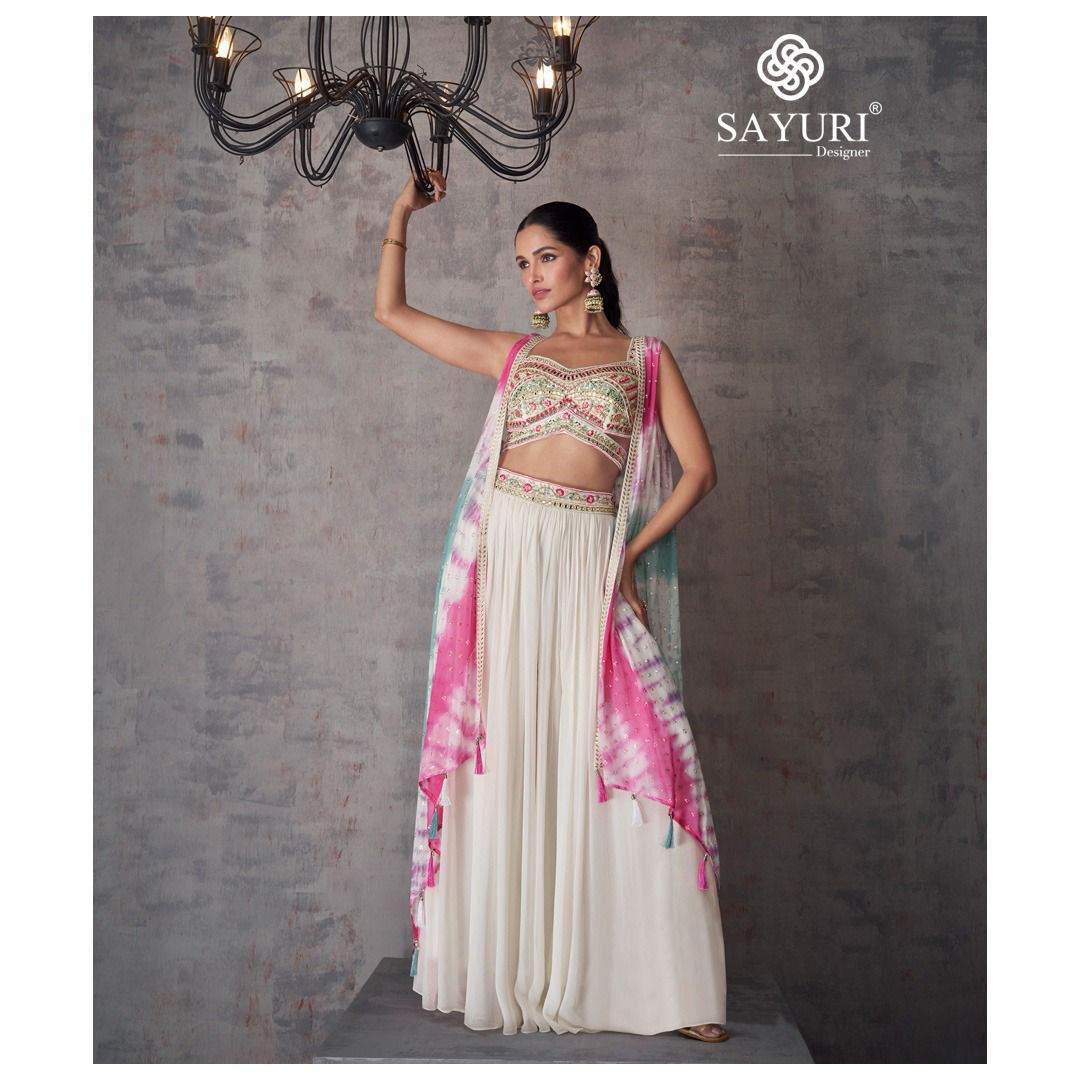 Sayuri Kashvi - Real Georgette & Viscose Jacquard Silk Embroidered Stitched Dress