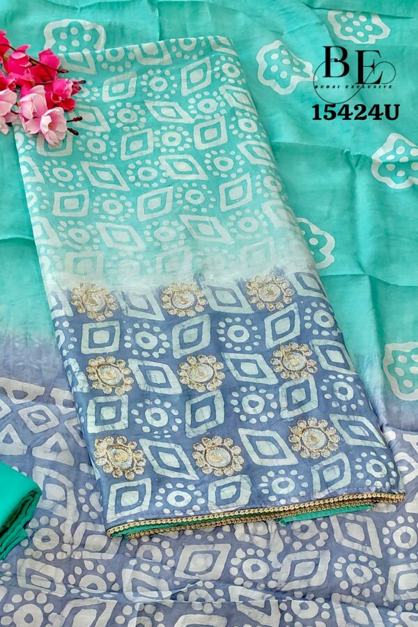 Modal Silk Batik Print With Embroidery Suit