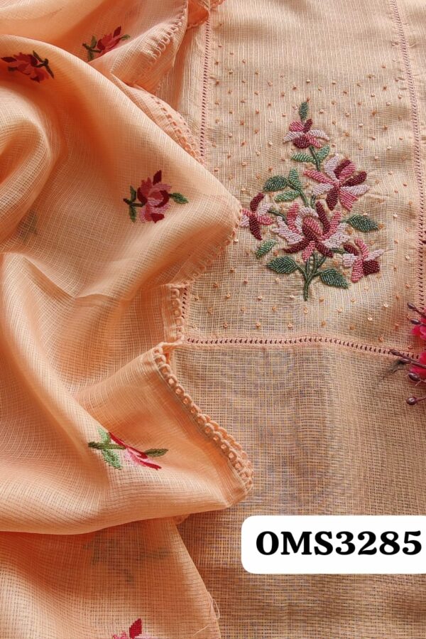 Beautiful Pure Kota Silk French Knot Work Suit