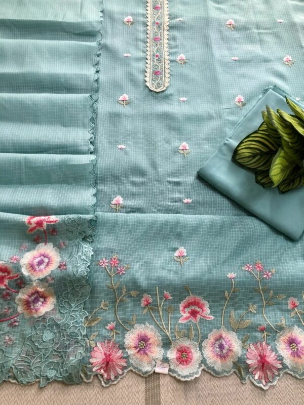 Beautiful Kota Doria Embroidery Suit