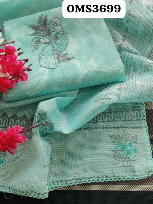 Beautiful Kota Silk Handwork Embroidery Suit