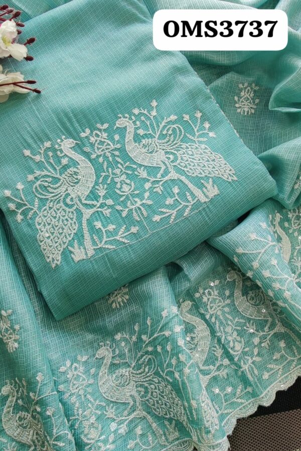 Beautiful Kota Linen Embroidery Suit