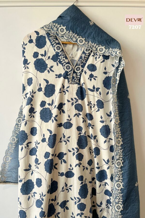 Pure Cotton Linen Printed With Beautiful Thread & Sequins Embroidery Suit