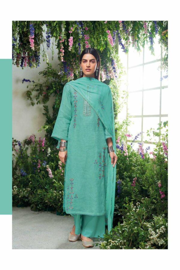 Premium Pure Linen With Embroidery Handwork and Fancy Lace Work Suit