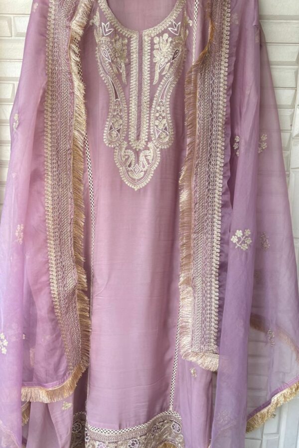 Organza With Zari & Resham Embroidery Suit
