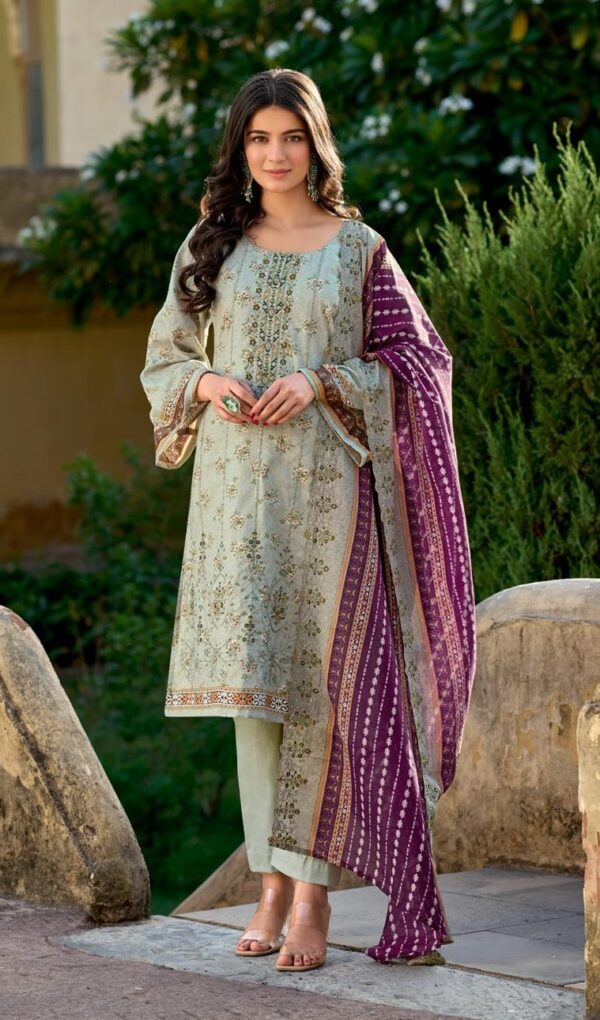 Deepsy Bin Saeed 10006 - Pure Cotton With Heavy Self Embroidery Suit