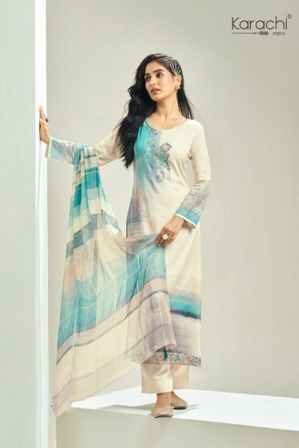 Kesar Orley 1004 - Pure Cambric Digitally Printed With Embroidery Suit