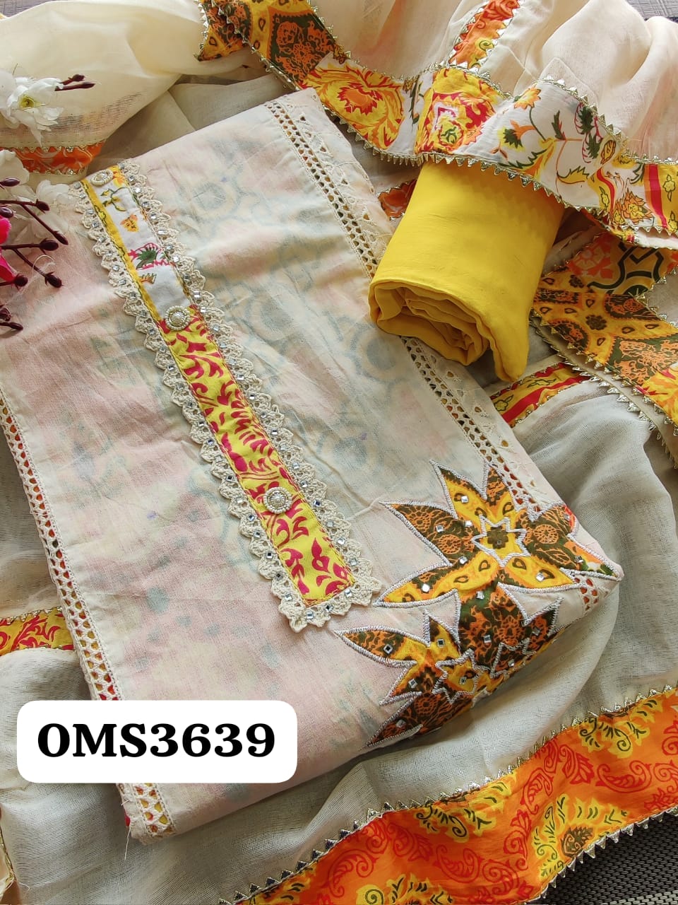 Beautiful Pure Cotton Patch Work Suit