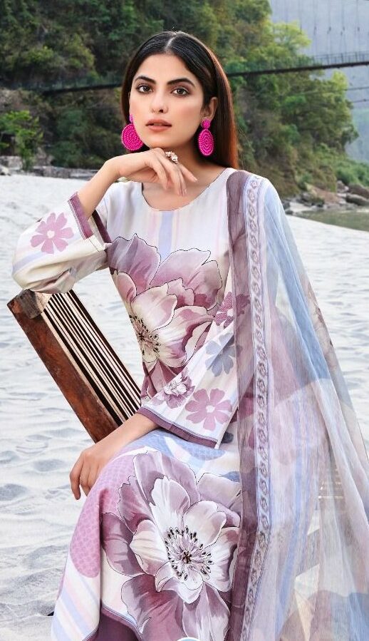 Rupali Oriana 2506 - jam Satin Digital Print With Embroidery & Lace Work Suit