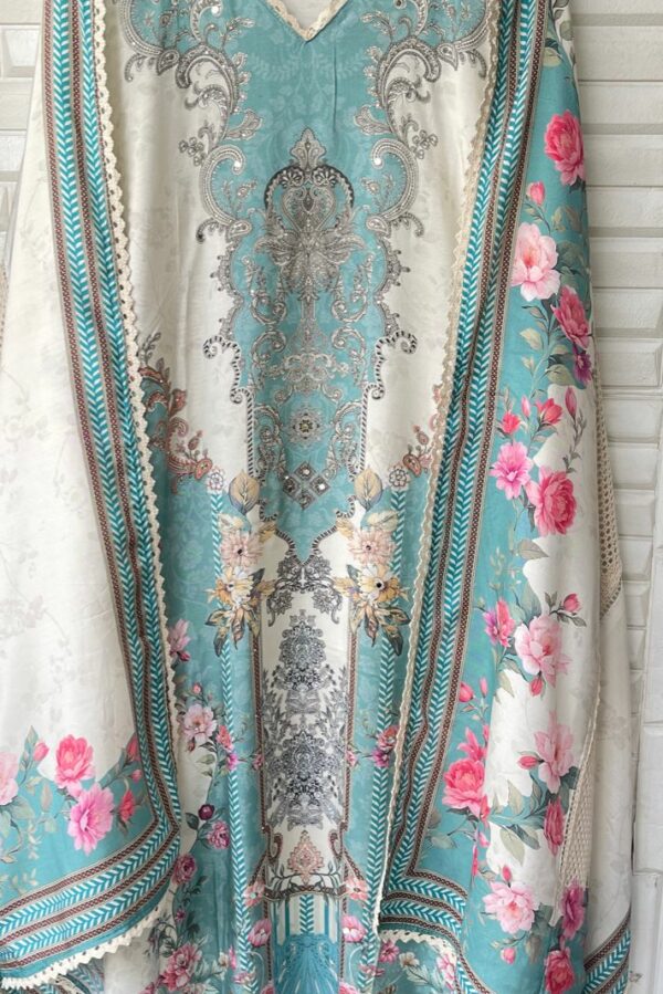 Muslin Pakistani Style With Mirror & Swarovski Work Suit