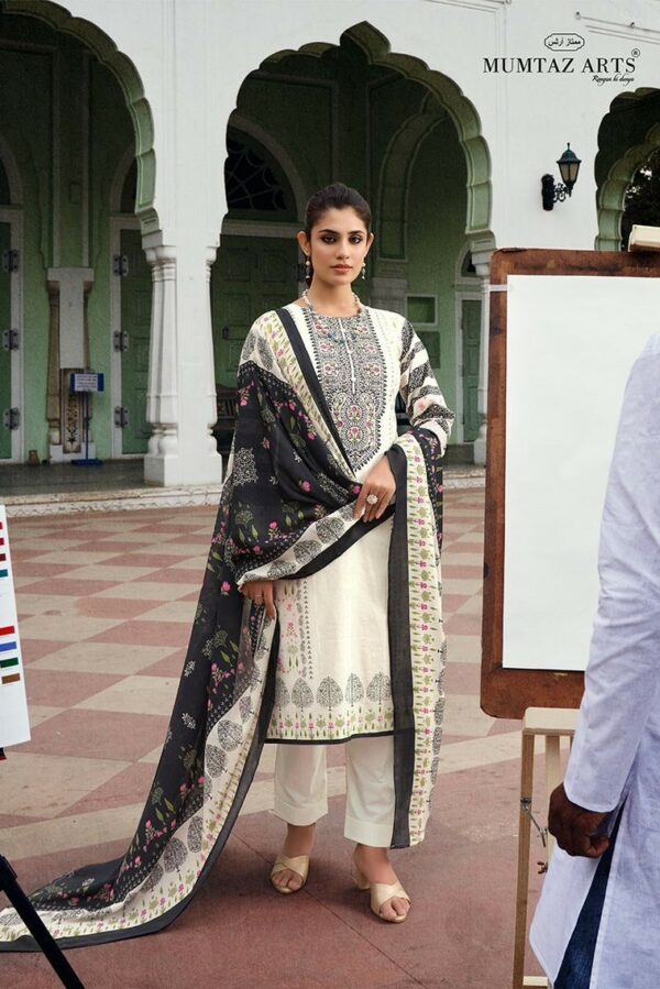 Mumtaz The Artist 3108 - Pure Karachi Lawn Cambric Digital Print With Embroidery Suit