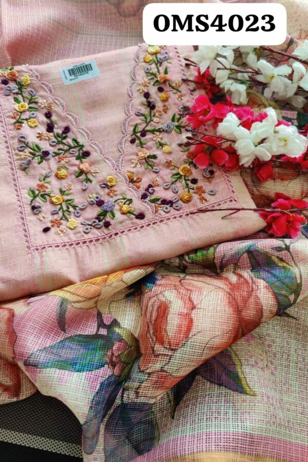 Beautiful Silk Knot Work Embroidery Suit