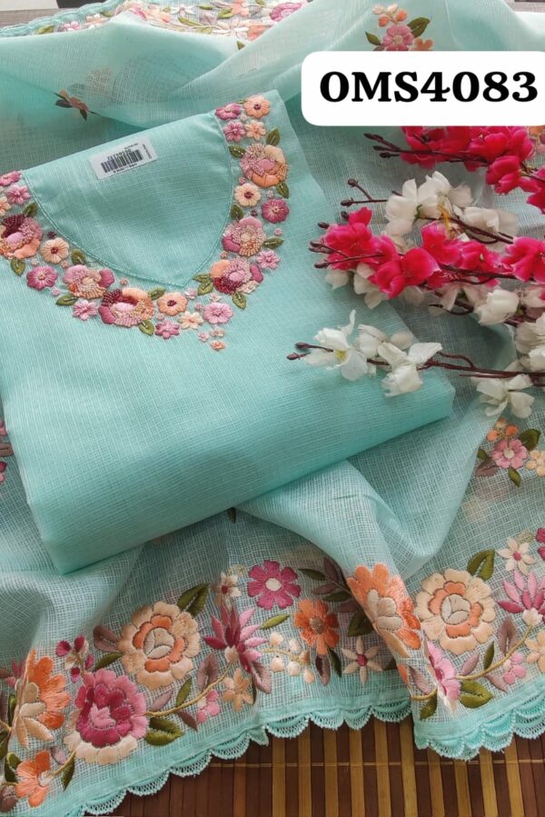 Beautiful Kota Silk Parsi Embroidery Suit