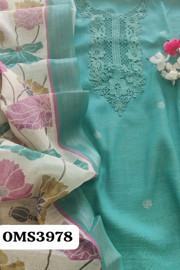 Beautiful linen Lace Work Suit