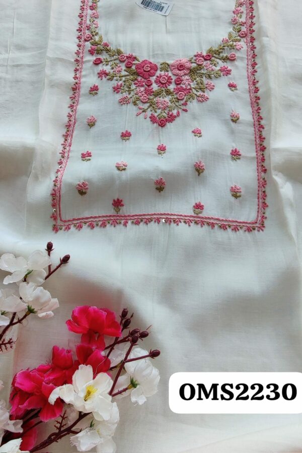 Pure Muslin With Hand Embroidery Suit