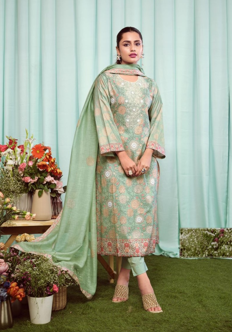 Sahiba Khayal 7955 - Pure Cotton Digital Print With Organza Silk Embroidery Suit