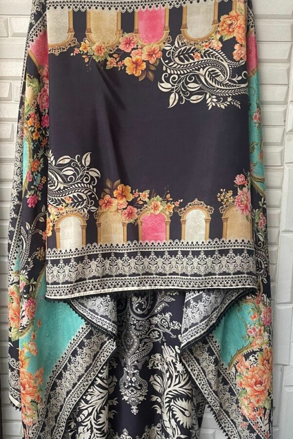 Muslin Printed Cotton With Swarovski Embroidery Suit