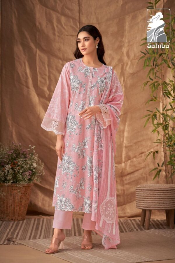 Sahiba Prisha 8492 - Pure Cotton Lawn Digital Print With Hand Work & Embroidery Suit